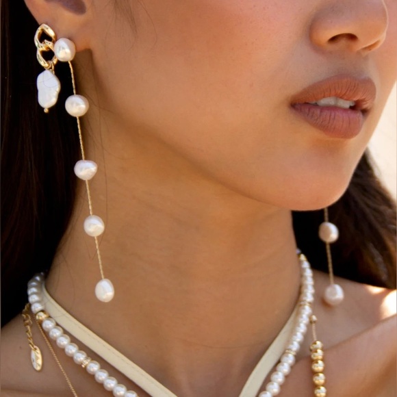 Freshwater Shell Pearl Sterling Silver Earrings - Picture 5 of 11